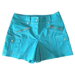 Cache Ocean Blue High Waisted Cargo Pocket Skort Size 4